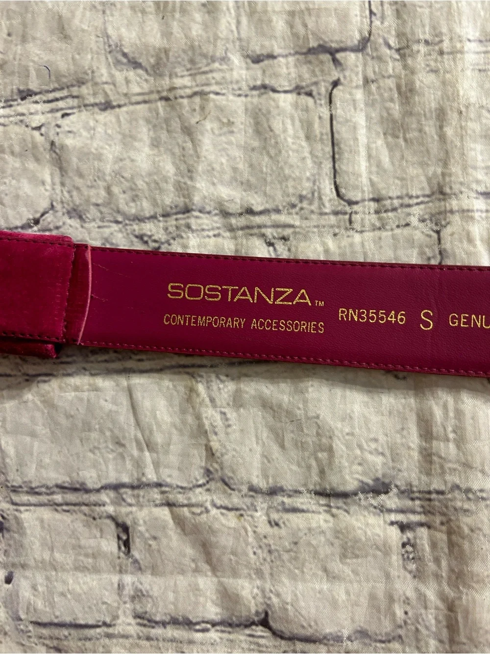 SOSTANZA GENUINE PIG SUEDE HOT PINK BELT AND LEJON PIG SUEDE BLACK BELTS SIZE S